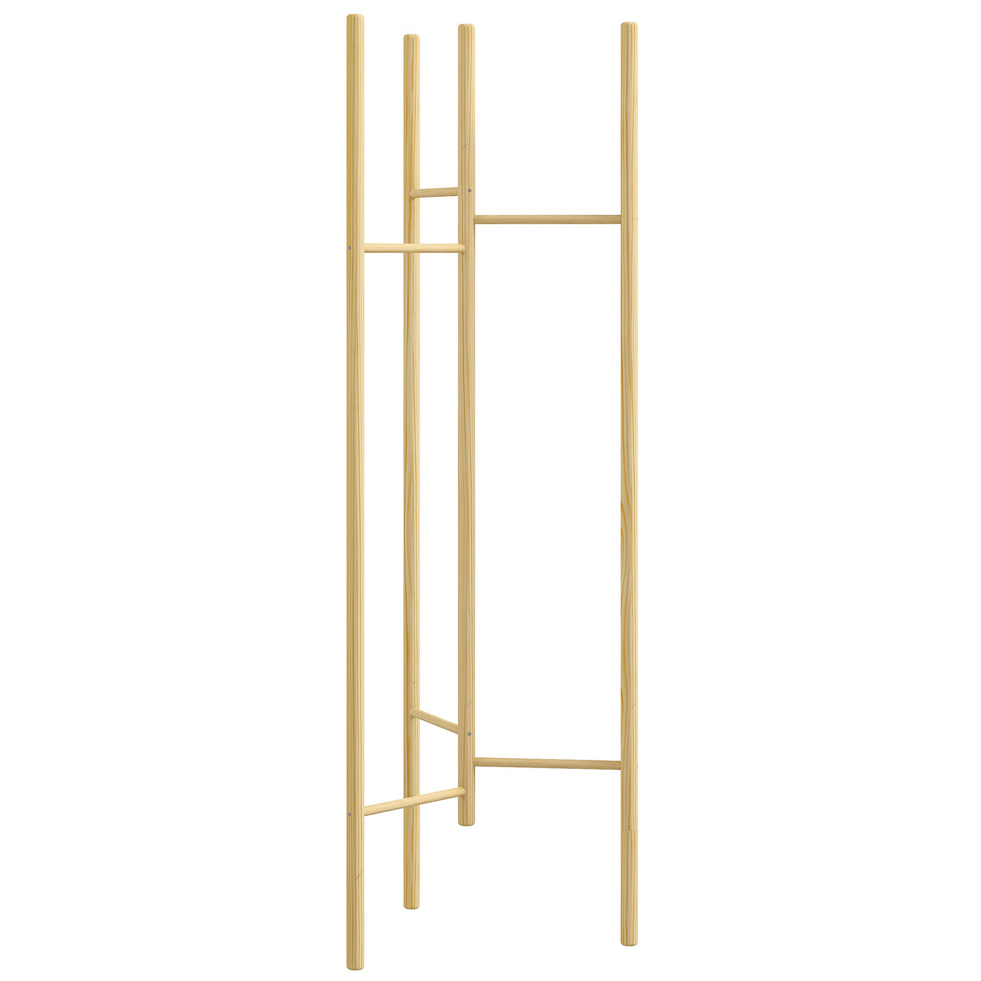 GARDEROBENSTÄNDER - Naturfarben, Holzwerkstoff (52.5/160/62cm) - HOMCOM