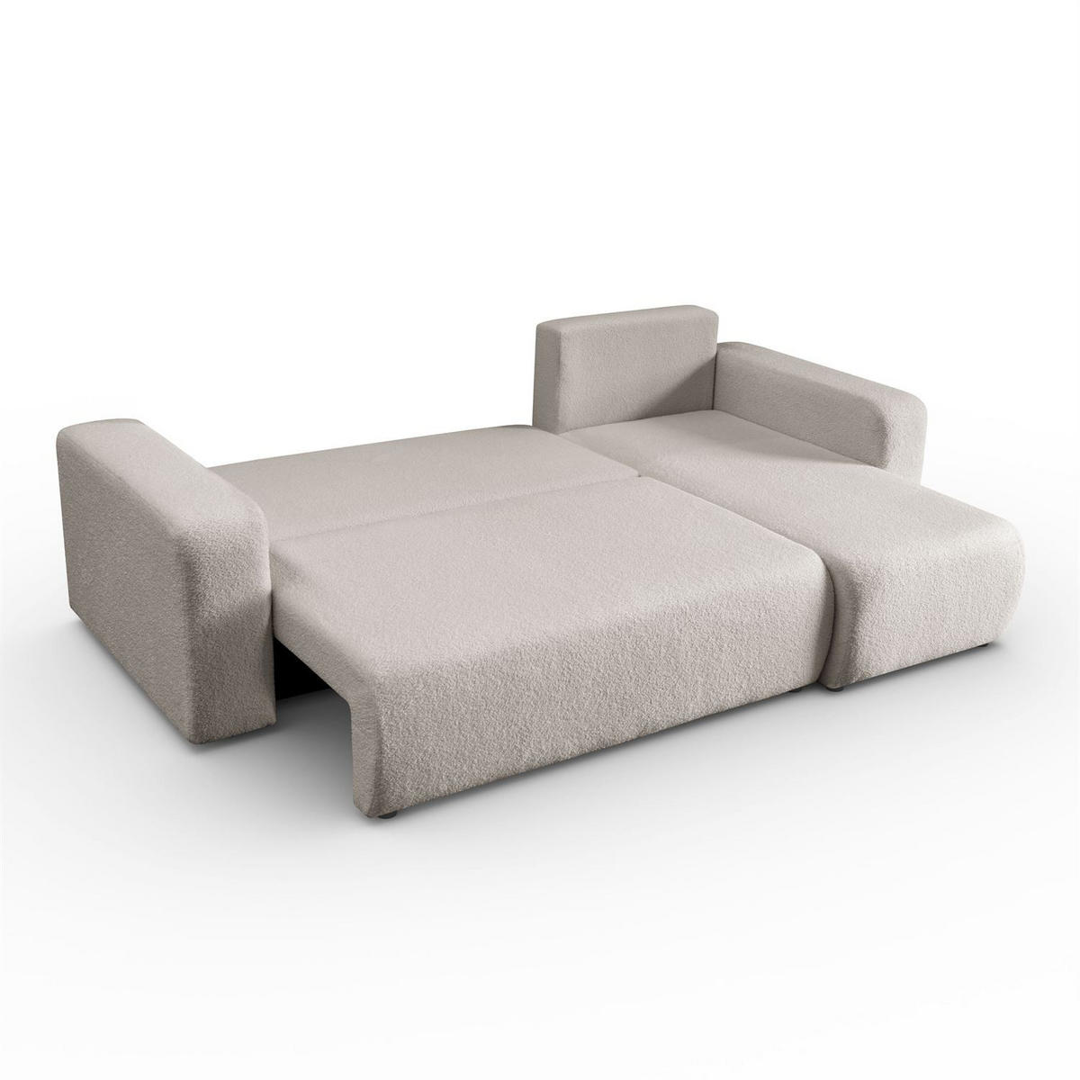 ECKSOFA VESPO L mit Schlaffunktion und Bettkasten - Creme, Textil (247/143cm) - Lookway