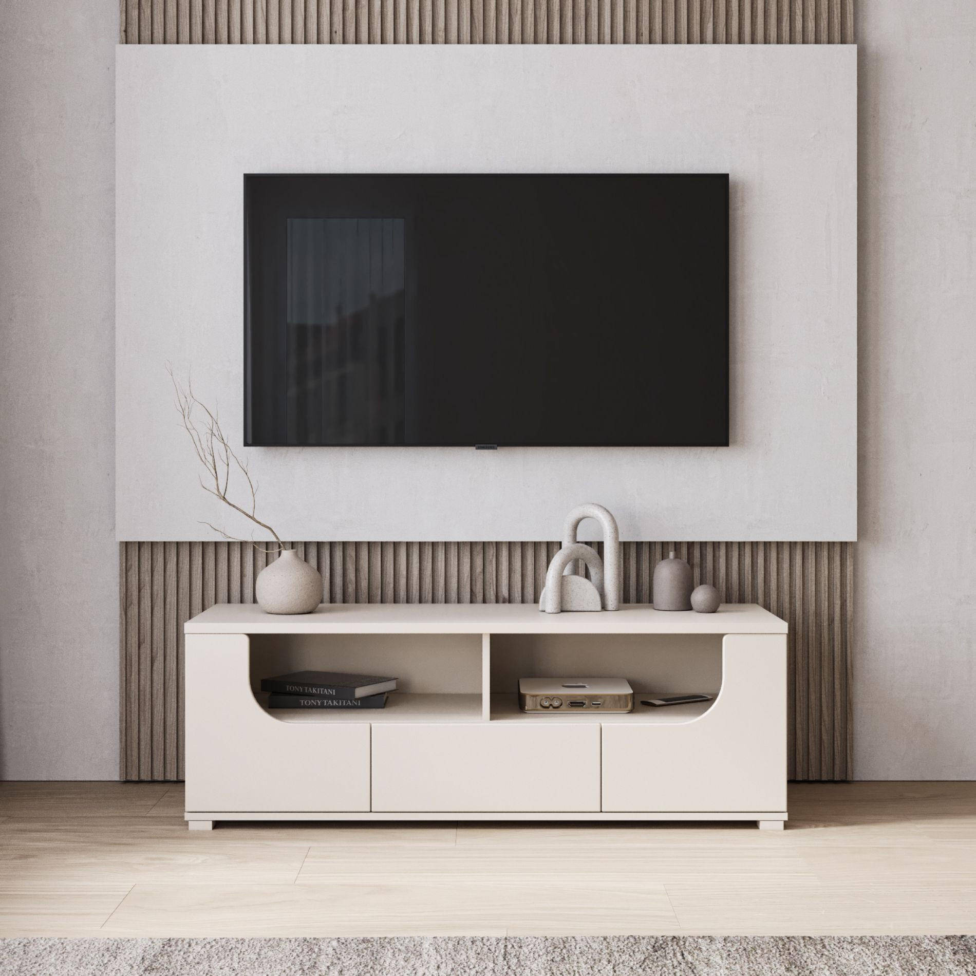 TV-LOWBOARD Valles Kaschmirgrau 130 cm - Taupe, Holzwerkstoff (130/45/45cm) - Selsey
