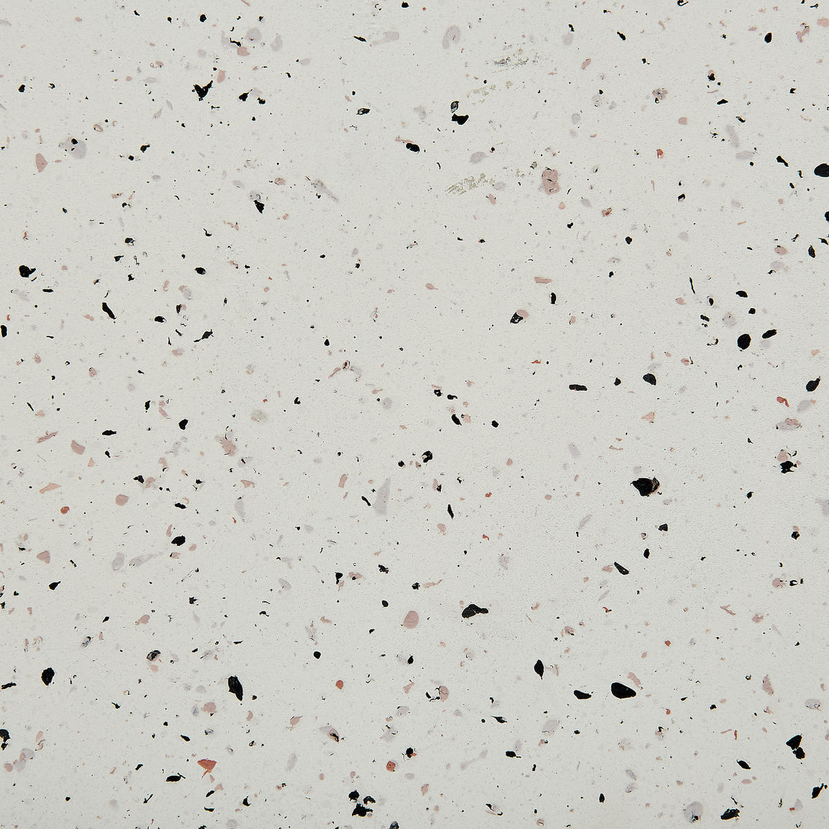 BEISTTELLTISCH Beton cremeweiß Terrazzo Optik rund 40 cm Caoria - Weiß, Stein (40/40/46cm) - Beliani