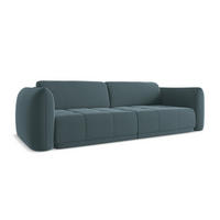 4-SITZER-SOFA Samt Stoff Blau - Blau/Petrol, Kunststoff/Textil (250/74/105cm) - Makamii
