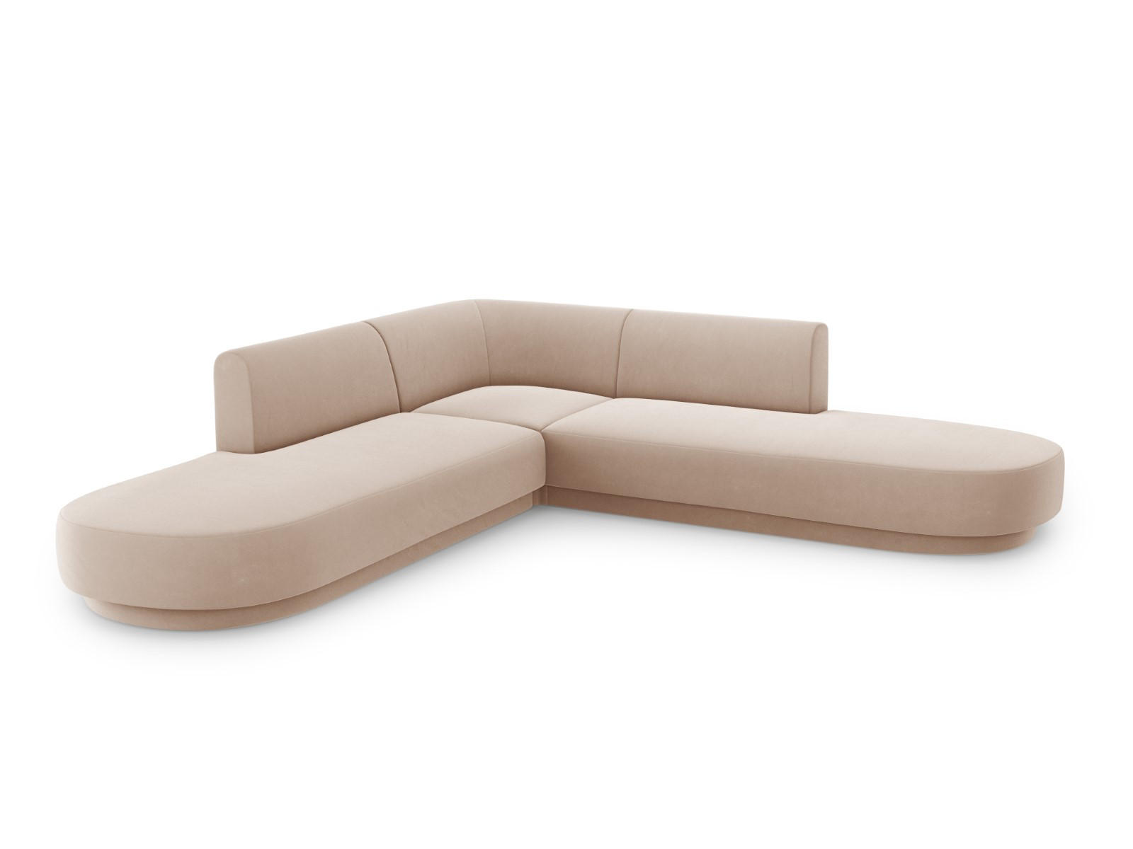 WENDBARES-ECKSOFA Miley aus Samt cappuccino 5 Sitzplätze - Cappuccino, Textil (248/248cm) - Micadoni