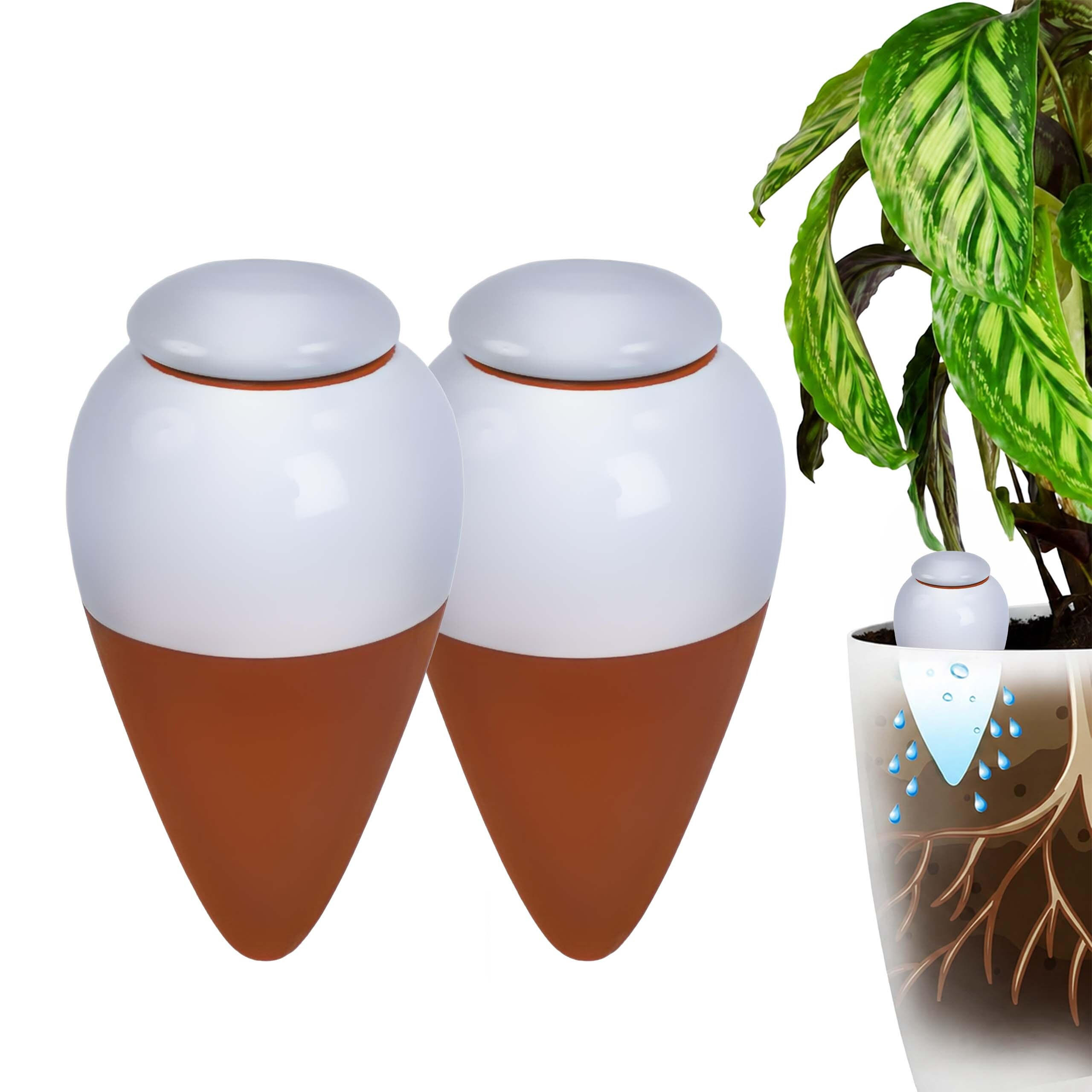 ZAVLAŽOVAČ Bílý 2ks-Set - různobarevná, keramika (8/16/8cm) - Relaxdays