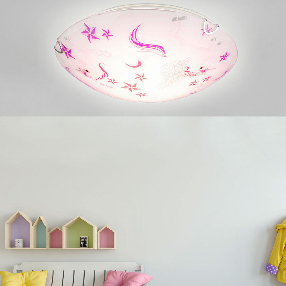 LED DECKENLEUCHTE Metall Rosa - Rosa, Glas (40/40/10cm) - Globo Lighting