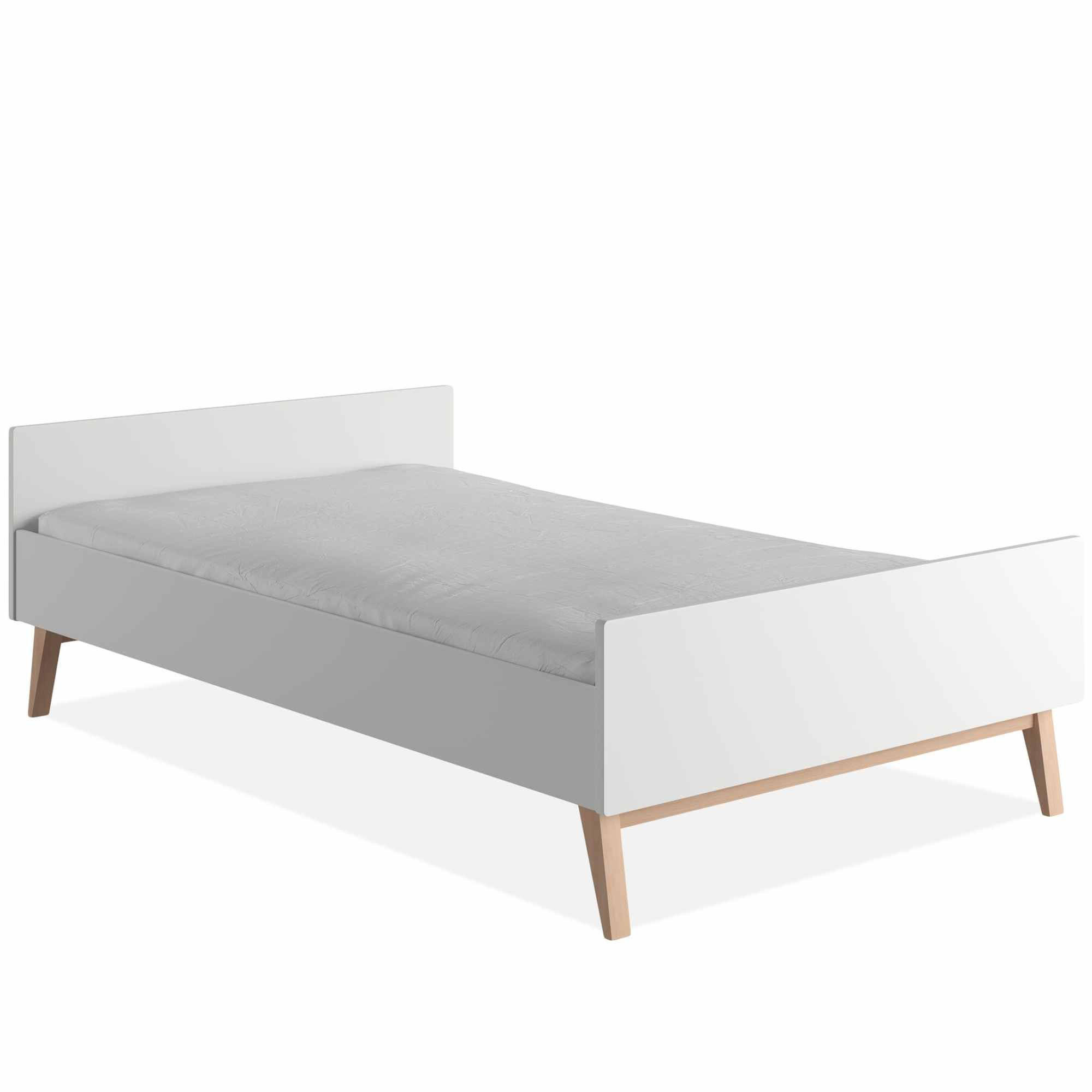 KINDERBETT Dambi - Weiß, Holz (205/65/125cm) - KONSIMO®