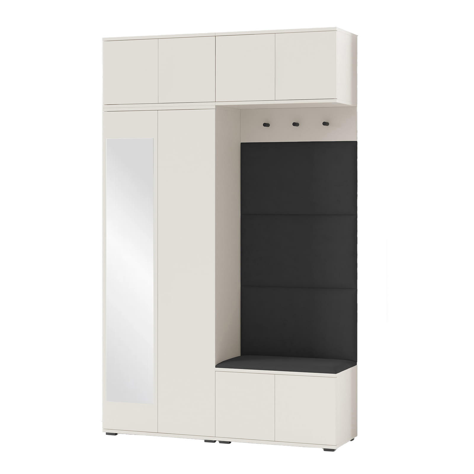 GARDEROBE NAPOLI 1 Flur und Eingangsbereich SCHWARZ - Beige/Schwarz, Holzwerkstoff (140/225/40cm) - Jerpax