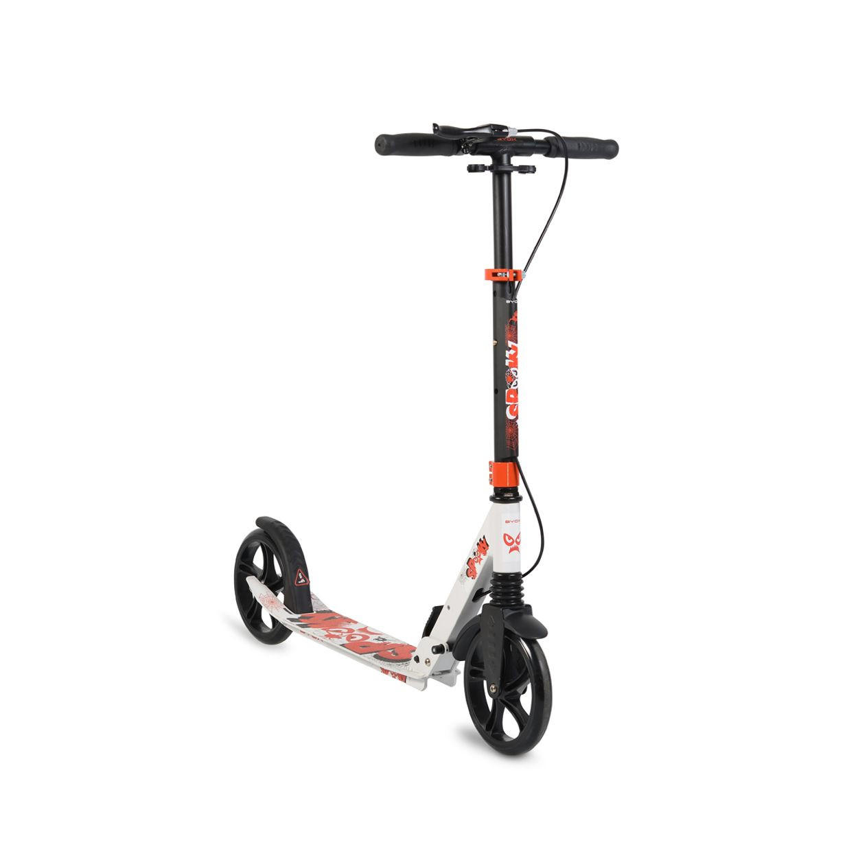 KINDERROLLER Spooky klappbar weiß bis 100 kg, Bremse, Stoßdämpfer vorne, ABEC-7 - Weiß, Metall (85/40/95cm)