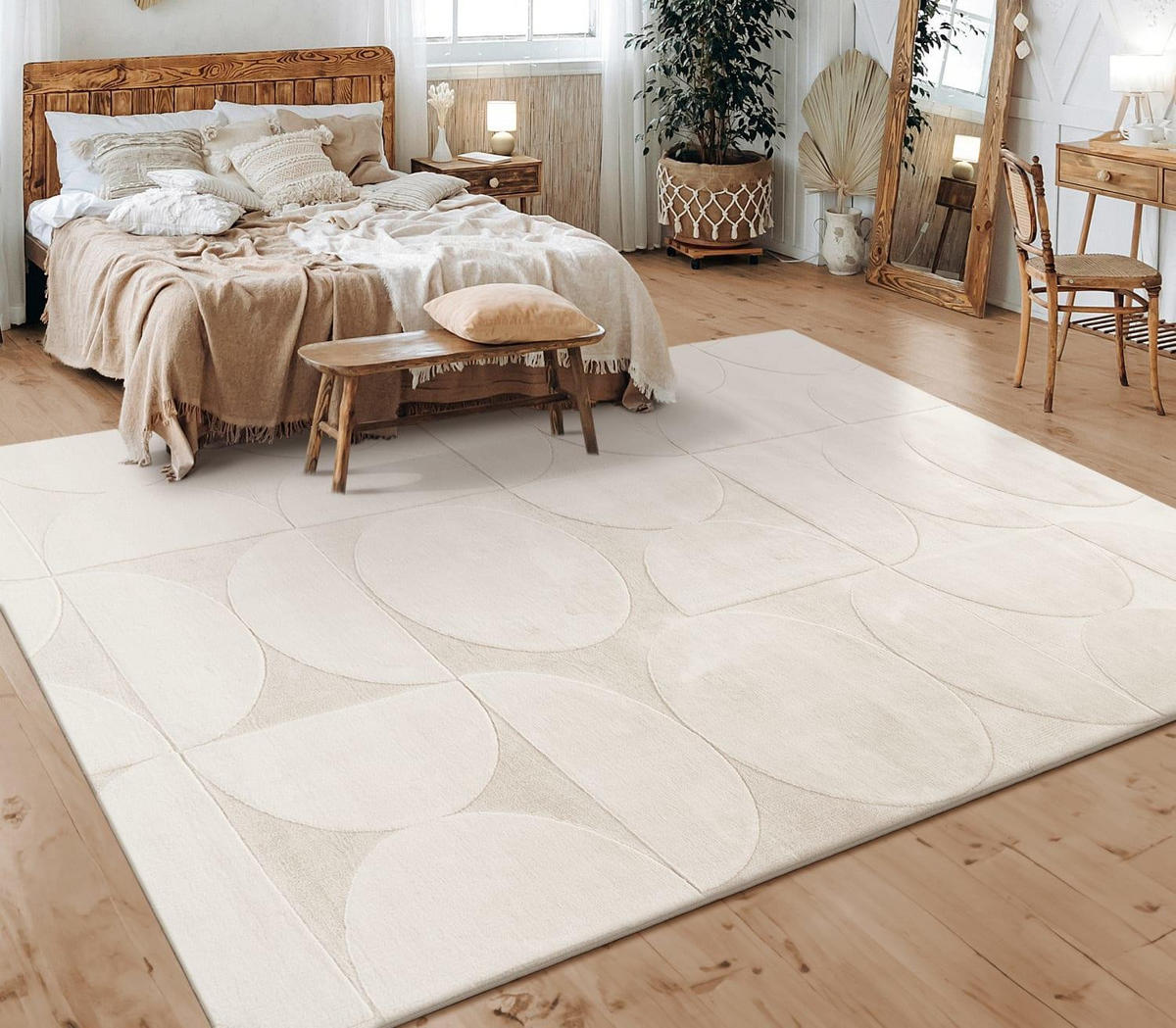 KURZFLORTEPPICH 80/150 LELYSTAD 526 - Creme, Kunststoff (80/150cm) - Paco Home