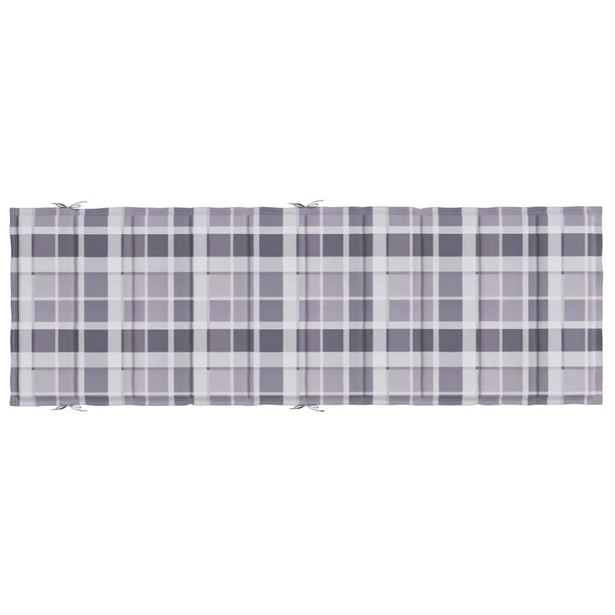 SONNENLIEGEN-AUFLAGE Grau Karomuster 186/58/4 Cm Oxford-Gewebe - Eukalyptusholzfarben, Textil (58/4/186cm) - vidaXL