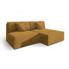 ECKSOFA FIORO M Gelb Velours-Stoff mit Schlaffunktion - Gelb, Holz (204/148cm) - MASSENO