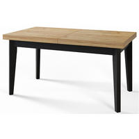 ESSZIMMERTISCH SKANDI, ausziehbarer Tisch: 120-160X80X78 cm, Farbe: CRAFT, mit Holzbeinen in Farbe Schwarz - Schwarz/Braun, Holzwerkstoff (120/80/78cm) - Alpi-Möbel