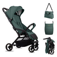 BUGGY Giau, Klein und Leicht, Teleskopische Führung, Kompakt Faltbar, Wickeltasche, Reisetasche - Schwarz/Grün, Textil/Metall (58/98cm) - BabyLux