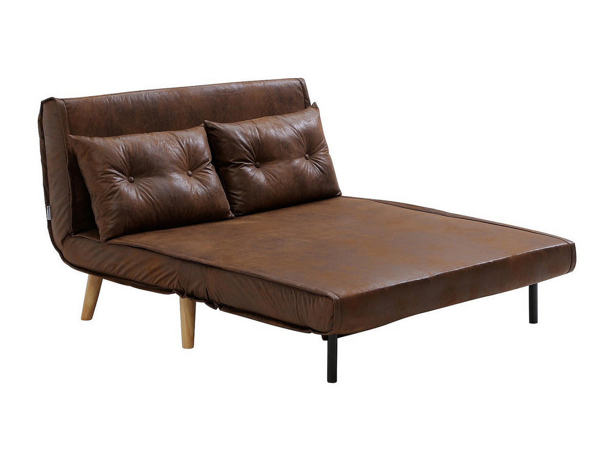 SCHLAFSOFA - 2 Personen - stoff - braun Valerio - Braun, Holz/Textil (120/74/74cm) - Vente-Unique