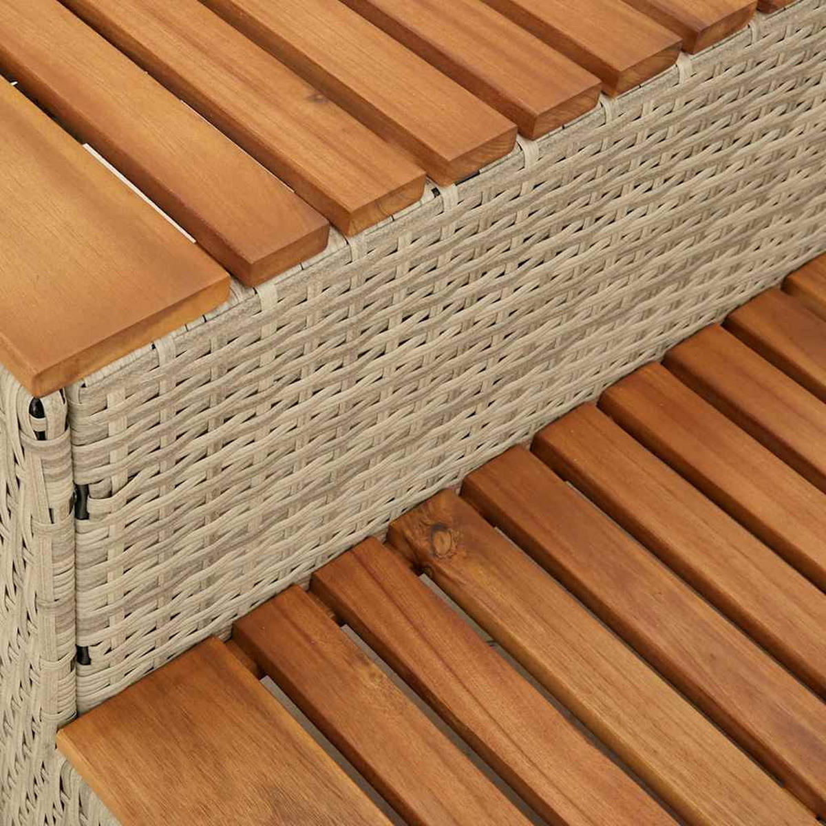 WHIRLPOOLTREPPE Beige 50/50/50,5 Cm Poly Rattan Akazie Massiv - Beige, Holzwerkstoff (50/50.5/50cm) - vidaXL