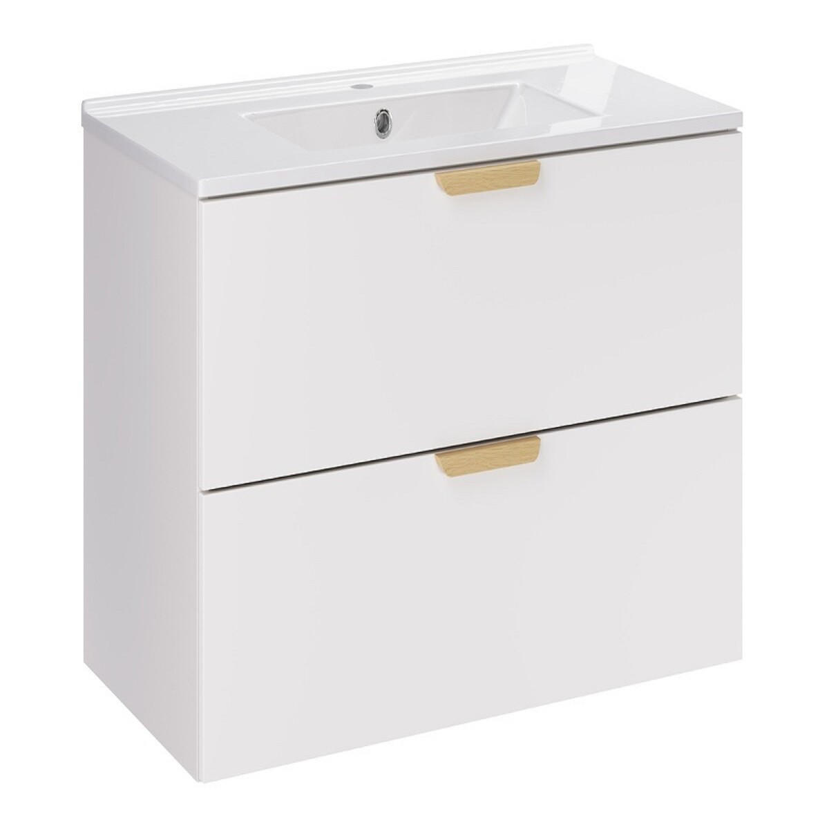 WASCHTISCHKOMBI 80 cm 2Teile - Aster White A BM423 in Weiß/Matt - Weiß, Holz (80/50/46cm)