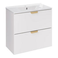 WASCHTISCHKOMBI 80 cm 2Teile - Aster White A BM423 in Weiß/Matt - Weiß, Holz (80/50/46cm)