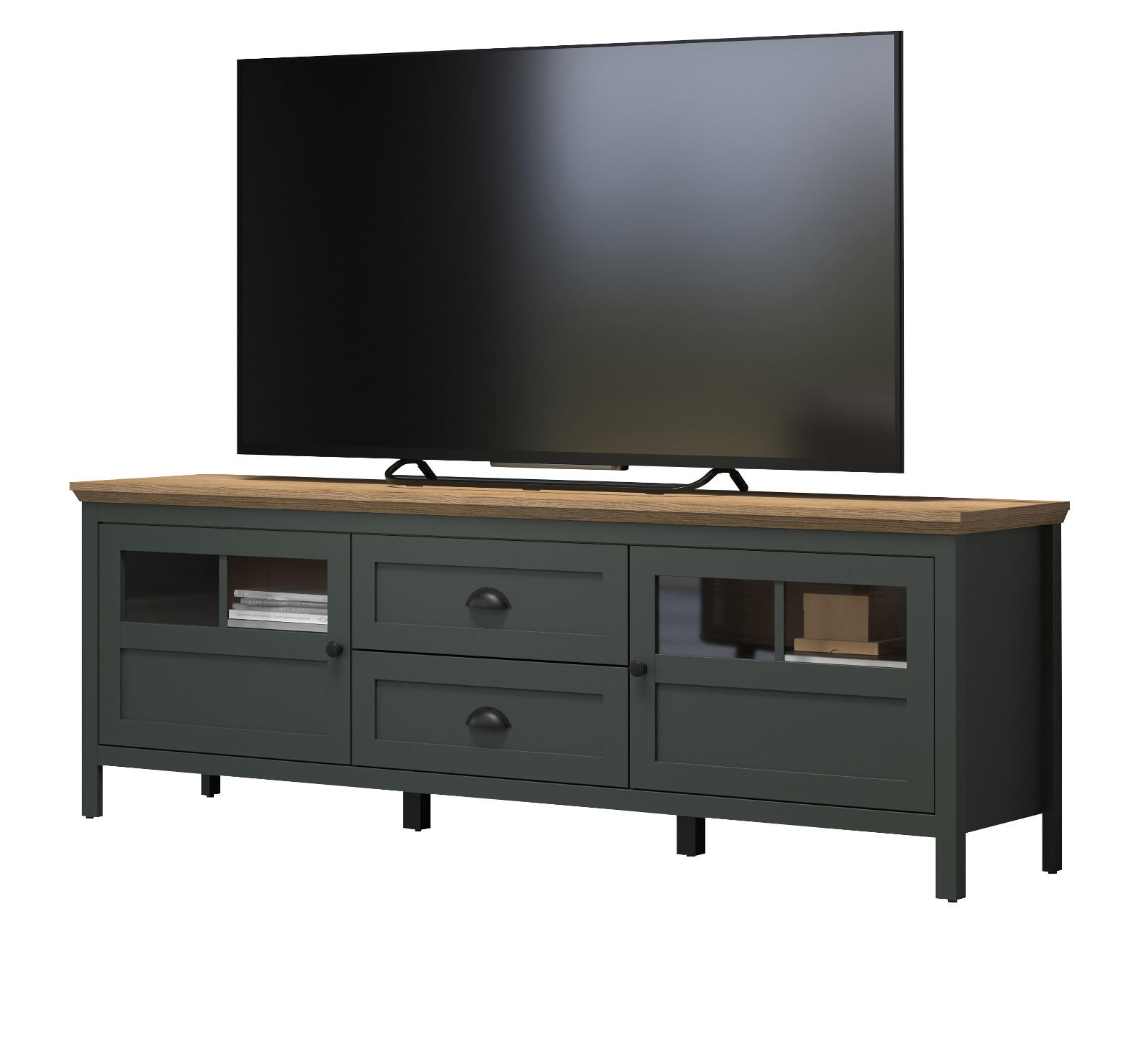 Top.Furn Tv-Lowboard Grün, Eiche 184x64x45 cm