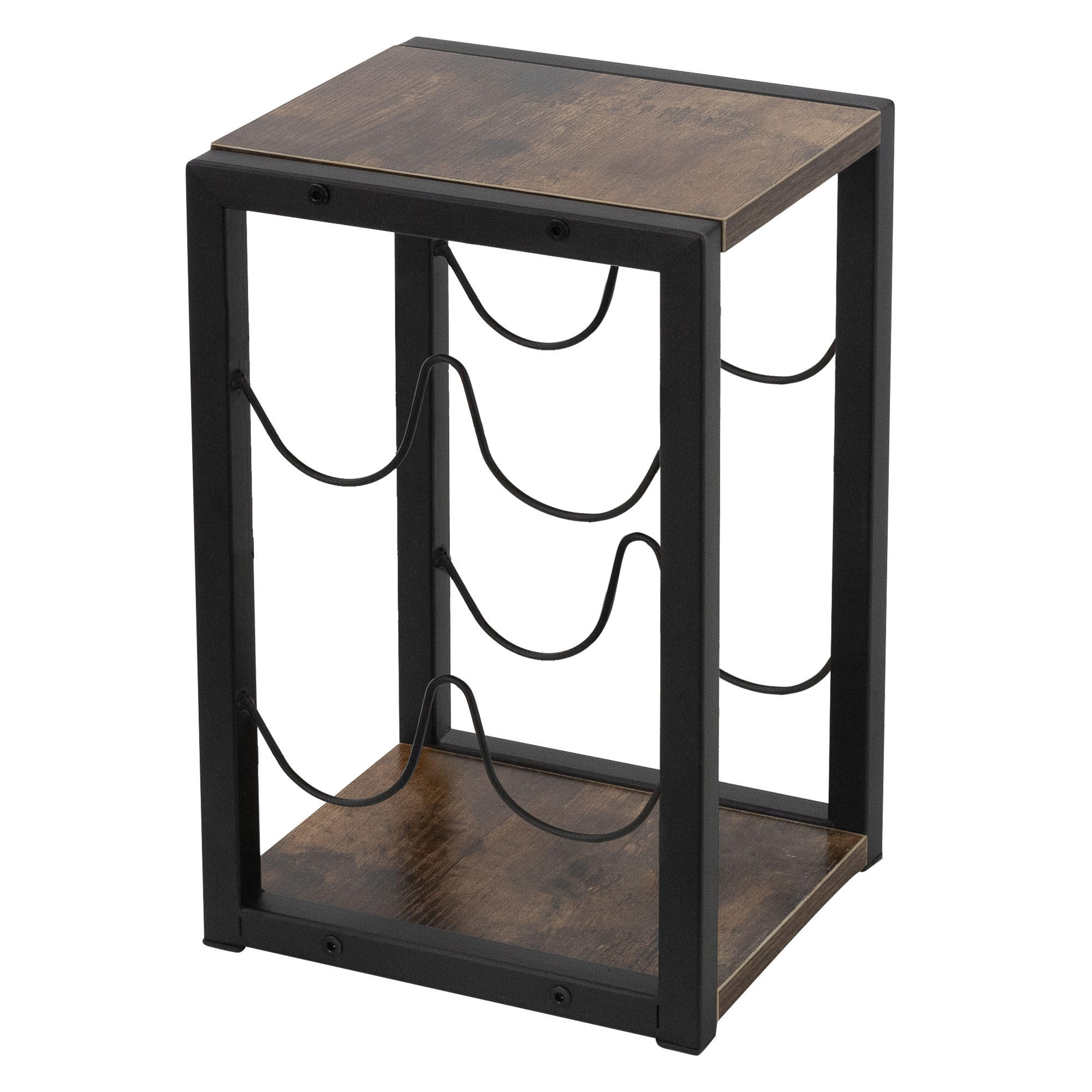 WEINREGAL - Braun, Metall (21/37/24cm) - ML-DESIGN