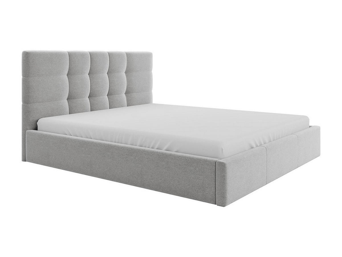BETT mit Bettkasten - 2 Personen - Stoff - Hellgrau - - Hellgrau, Textil (160/200cm) - Vente-Unique