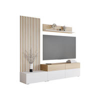 WOHNWAND Narezi I - Eichefarben/Schwarz, Holzwerkstoff/Kunststoff (225/209/40cm) - MIRJAN24