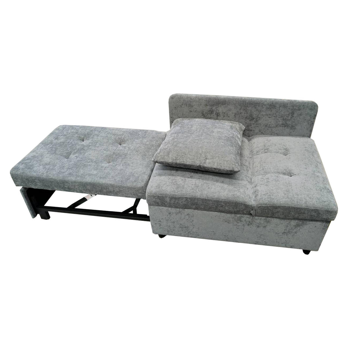 SOFABETT 177/68/65 cm Grau - Grau, Textil (68/65/177cm)