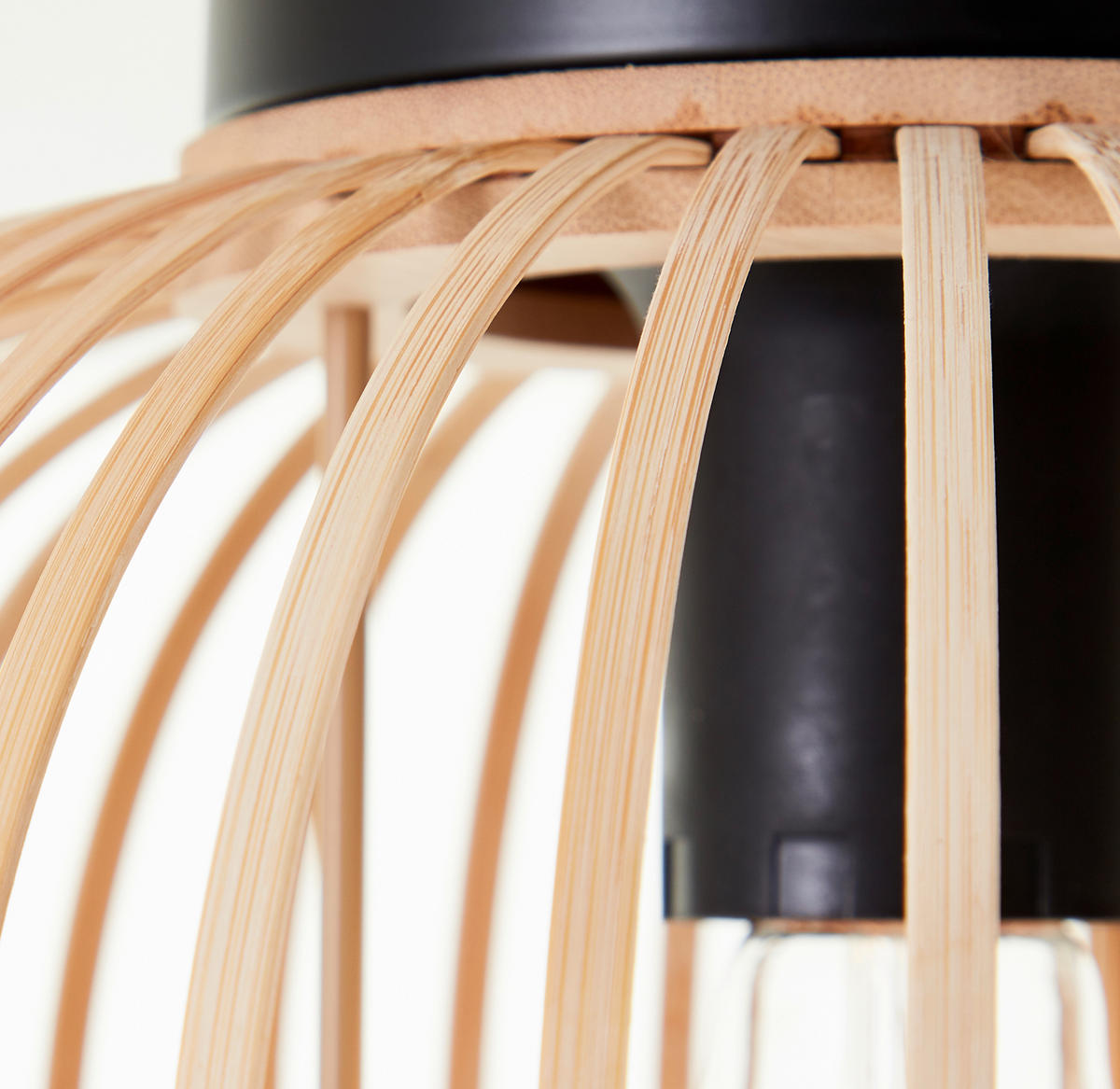 DECKENLEUCHTEN Enca Natur/Schwarz 30/30/23 cm - Multicolor, Holz (30/30/23cm) - Brilliant