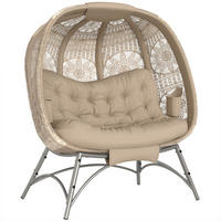 GARTENSTUHL, Stahl, Sand - Sandfarben, Metall (90/142/126cm) - Outsunny