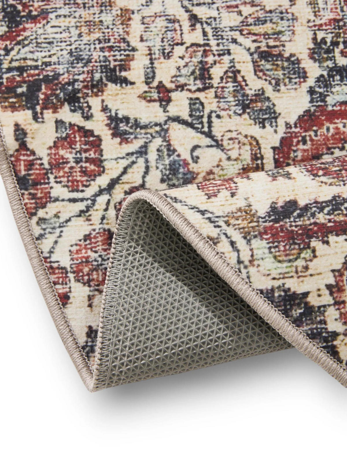 VINTAGE-TEPPICH George waschbar ø 160 cm rund - Multicolor/Braun, Kunststoff (160/160cm) - benuta