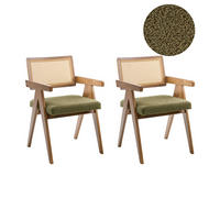 ESSZIMMERSTUHL 2er Set Holz Braun/Grün Ava - Braun/Grün, Holz (55/85/62cm) - Beliani