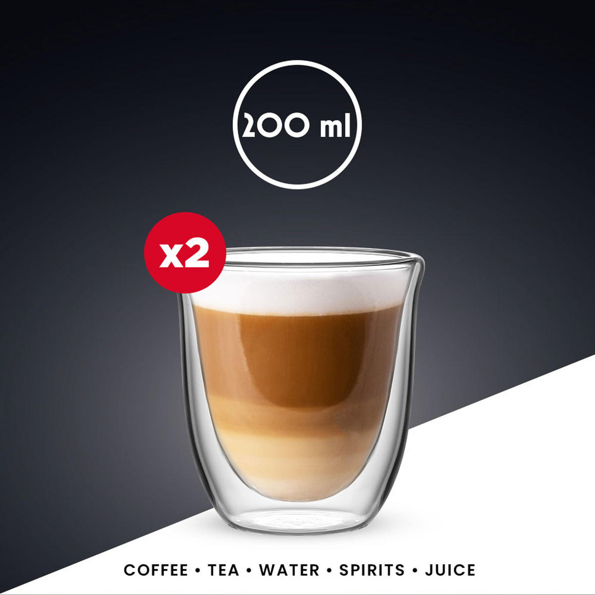 GLASBECHERSET Firenze, 2er Set, Doppelwandig, 300 ml - Transparent, Glas (0.3L) - Bialetti
