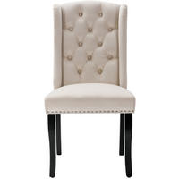 ESSZIMMERSTUHL 6er-Set Samt Beige mit Eichenbeinen - Beige, Metall (45/100/61.1cm) - Meubliv