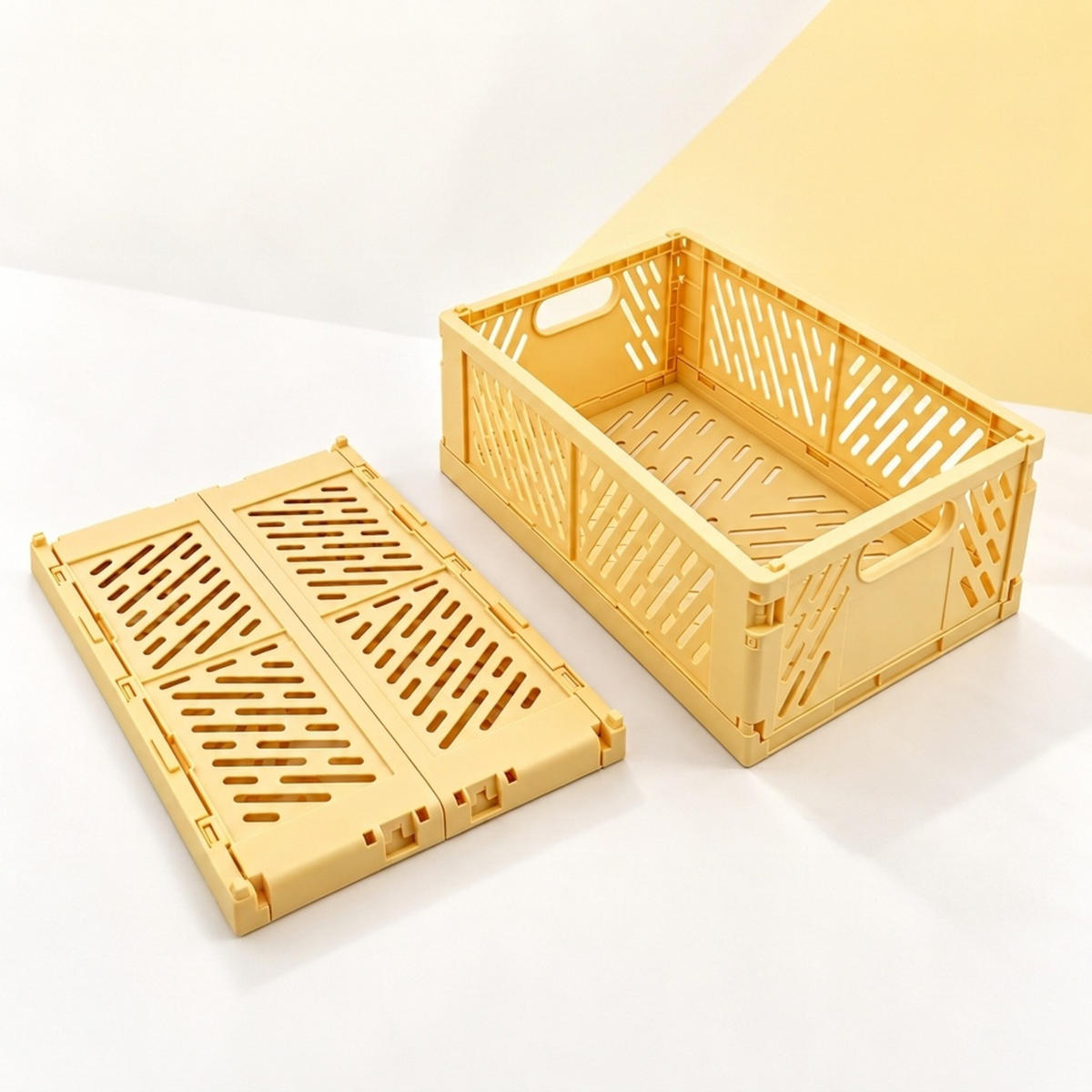 SKLÁDACÍBOX Žlutá sada-4 plast - žlutá, plast (29/12/21cm) - Relaxdays