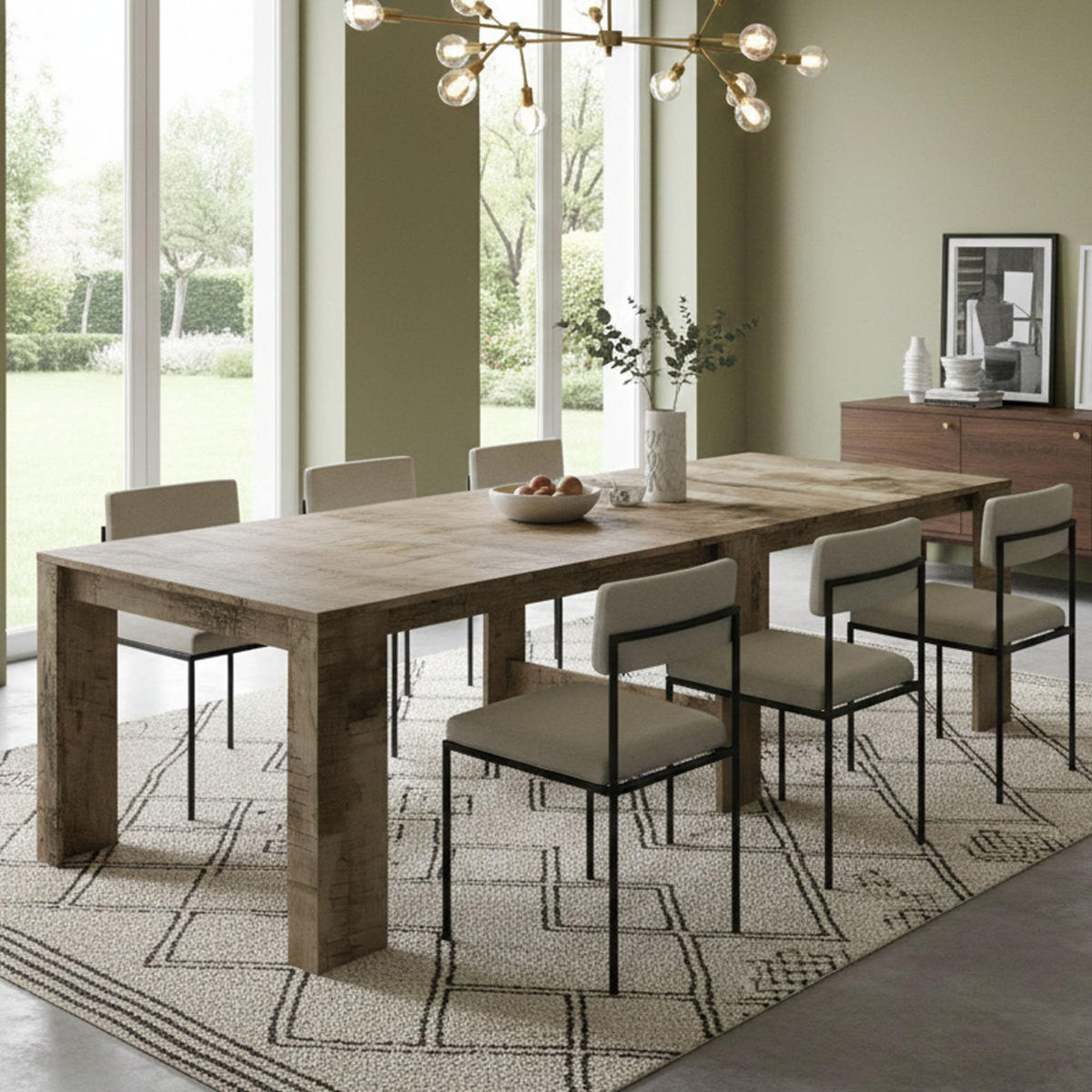 AUSZIEHBARER TISCH Holz-Effekt Ahorn 90/300/77 cm - Braun, Holzwerkstoff (90/300/77cm) - DMORA