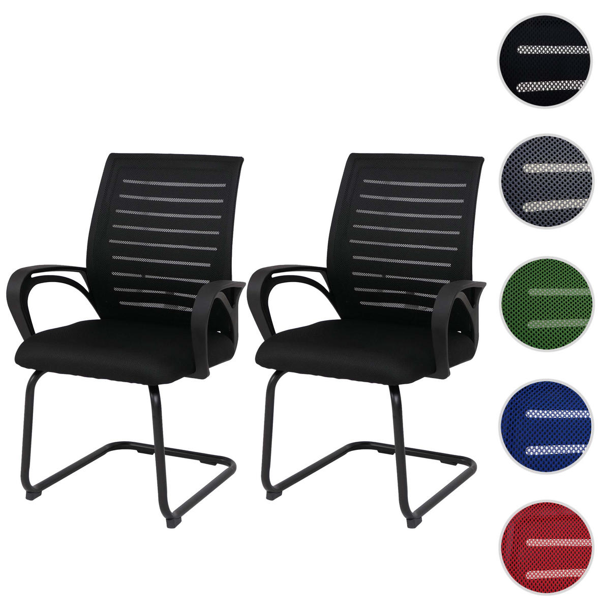 KONFERENČNÍ ŽIDLE Černá - černá, textil (62/92/57cm) - MCW