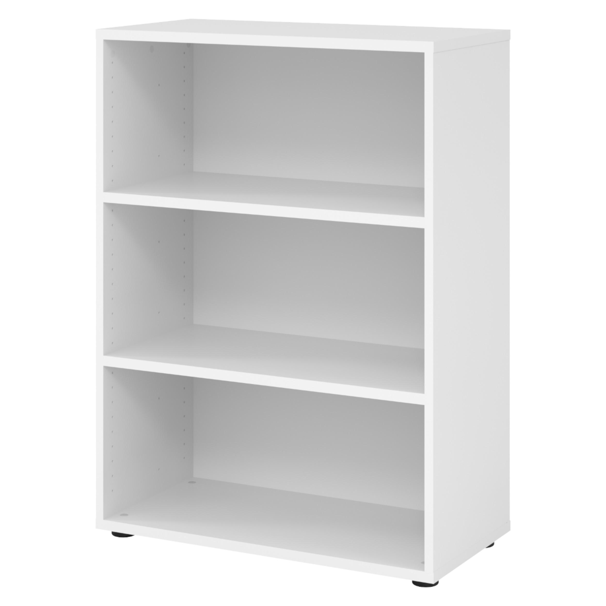 REGAL - 3 Ordnerhöhen 40/80/110 cm in Weiß - Weiß, Holzwerkstoff (80/110/40cm) - bümö