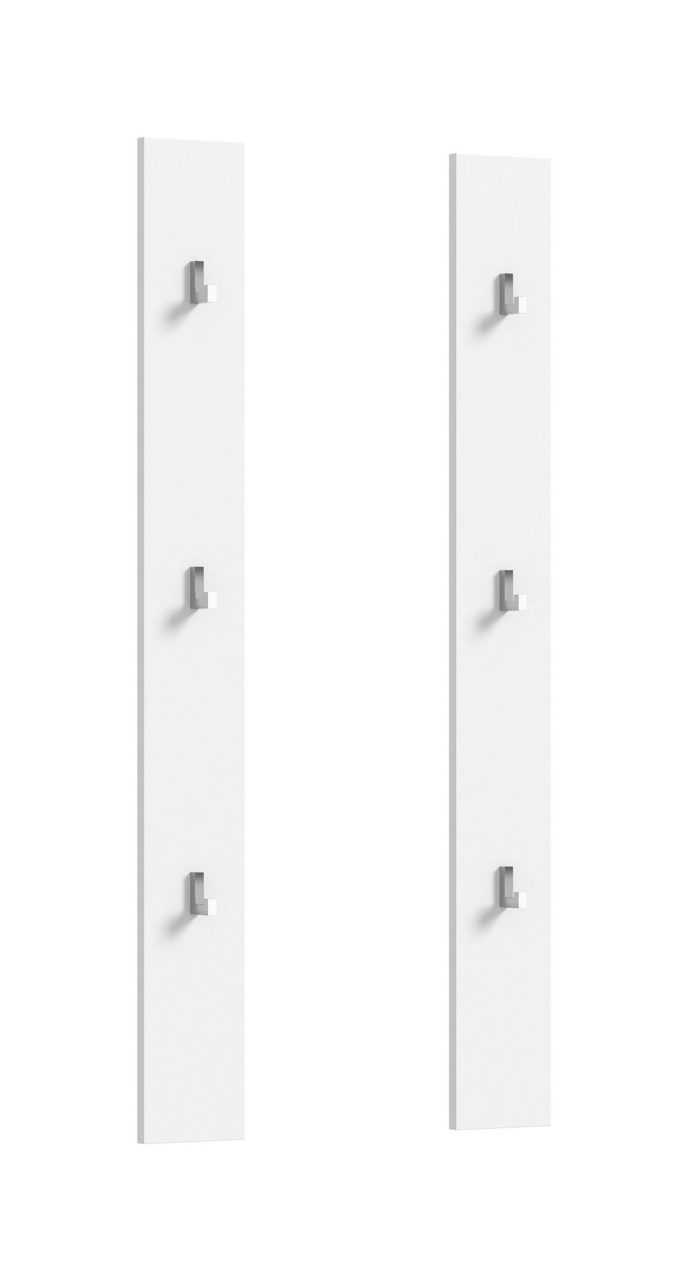 PANEEL 2er Set PROJEKT X (B/H/T: ca. 13/115/3 cm) in Weiß/weiß hochglanz - Weiß, Holzwerkstoff (13/115/3cm)