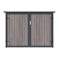 METALL-FAHRRADUNTERSTAND aus verzinktem Stahl - Holz-Optik - 4 m² für 4 Fahrräder - NIKI - Taupe, Metall (189/142/189cm) - Vente-Unique