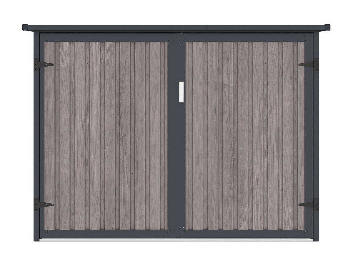 METALL-FAHRRADUNTERSTAND aus verzinktem Stahl - Holz-Optik - 4 m² für 4 Fahrräder - NIKI - Taupe, Metall (189/142/189cm) - Vente-Unique