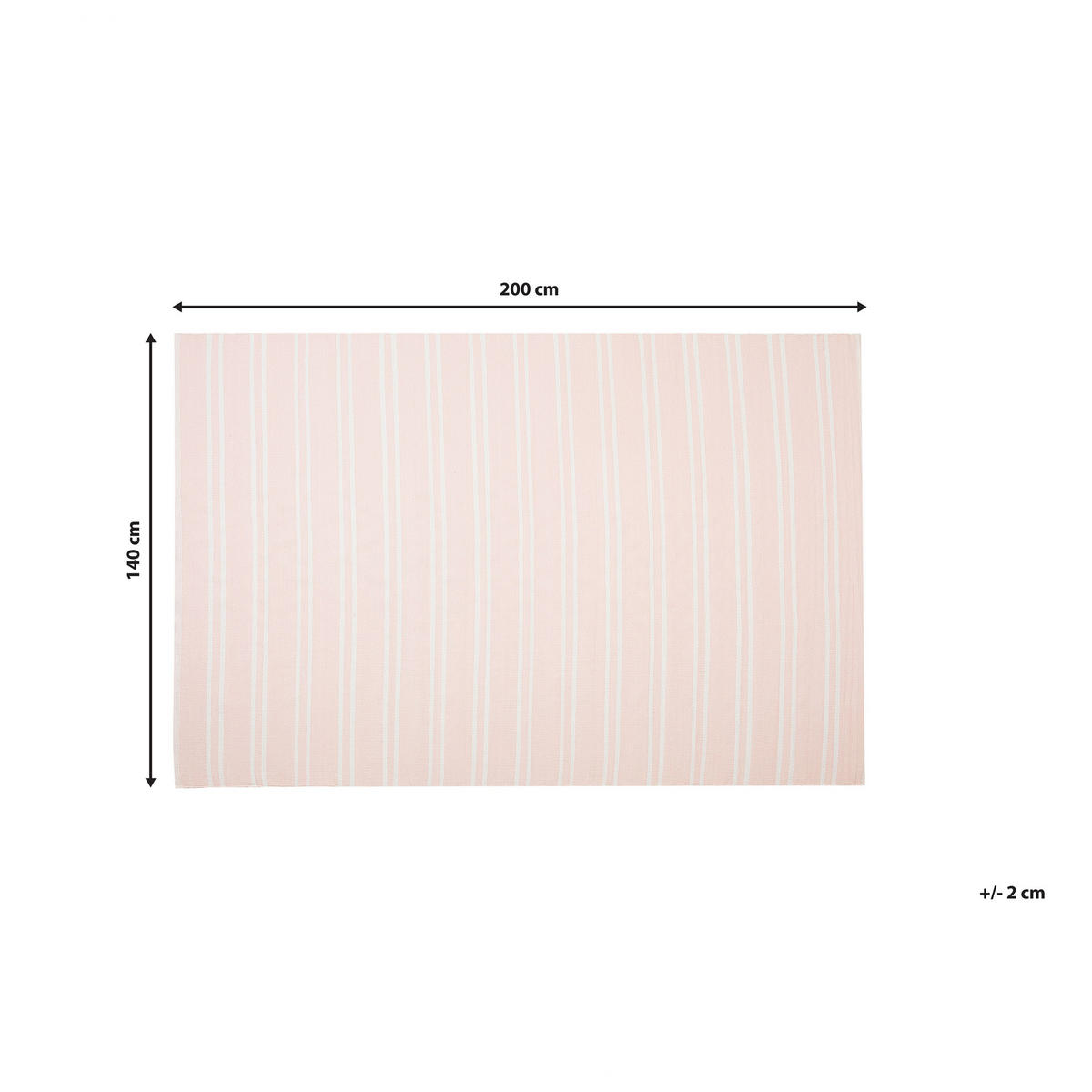KURZFLOR-OUTDOOR-TEPPICH Akyar 200/140 cm - Pink, Kunststoff (140/200cm) - Beliani