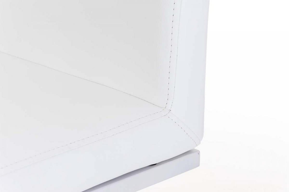 BARHOCKER 2er Set Lederlook Weiß - Weiß, Textil/Metall (42/86/44cm) - CLP