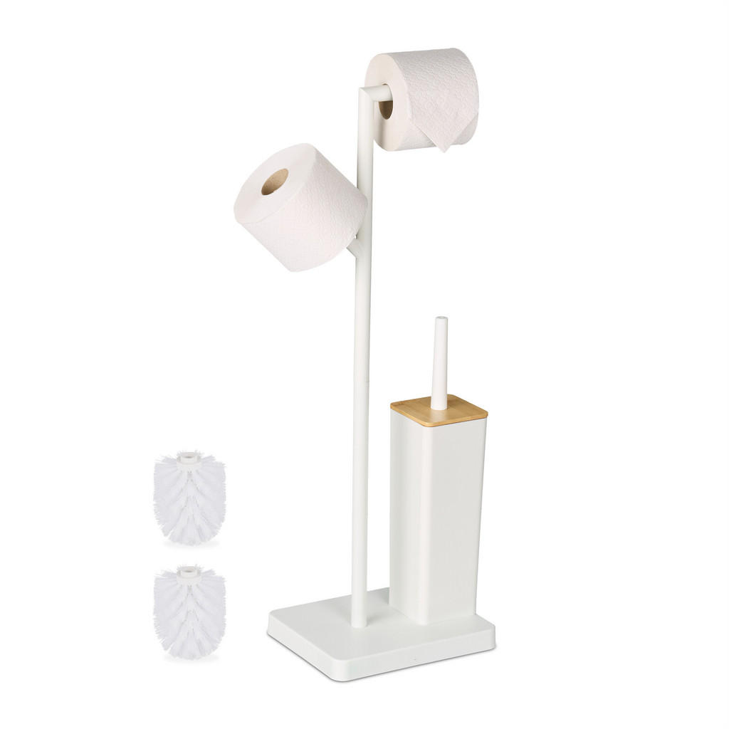 SET WC Alb bambus independent cu 2 capete de rezervă
