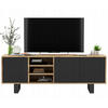 TV-LOWBOARD Apollo Eiche wotan Schwarz Matt mit Metallbeinen 150 cm - Schwarz, Holzwerkstoff/Metall (150/53/35cm) - Meble Lindner