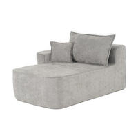 CHAISE LONGUE premium chenille relaxliege montagefrei - Hellgrau, Textil (144/65/112cm) - Urban Meuble
