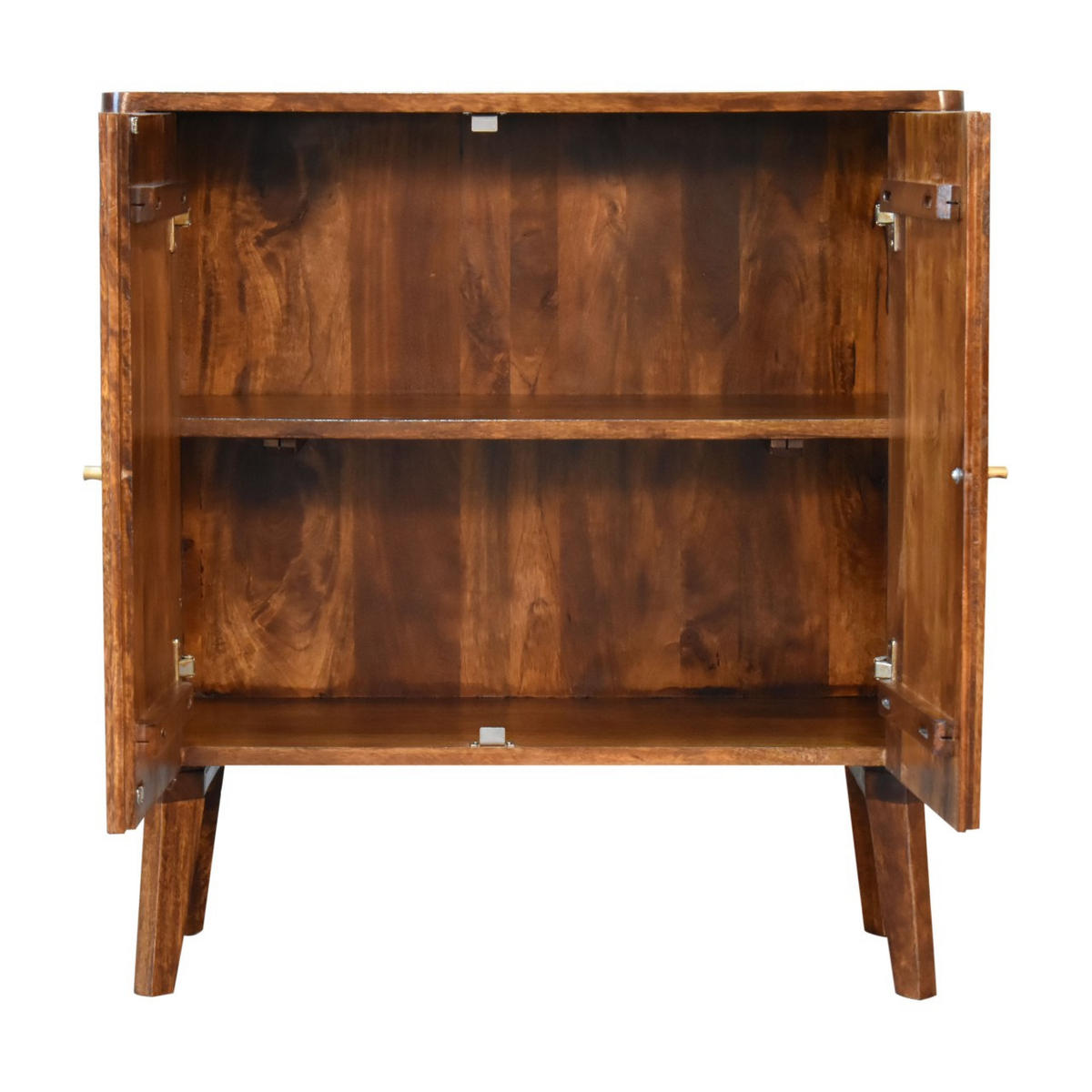 SCHRANK mit 2 Türen - Messingfarben/Braun, Holz/Metall (75/80/35cm) - Artisan Furniture