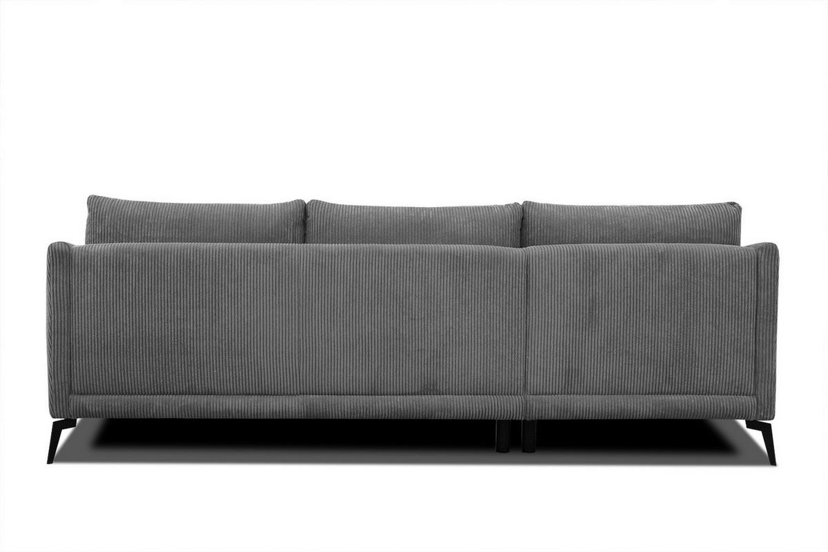 ECKSOFA VILT 4-Sitzer, dunkelgrau - Dunkelgrau/Schwarz, Holzwerkstoff/Textil (156/255cm) - Courtois Laville
