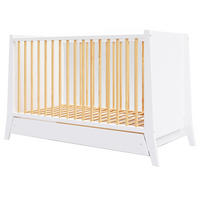 BABYBETT Zoe, Mitwachsendes, mit Schublade Weiß und Kiefer - Kieferfarben, Holz (60/120cm) - Premiers Moments