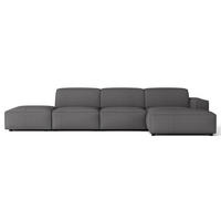ROHOVÁ pohovka Sellmo, tmavosivá, 344 cm - čierna/tmavosivá, textil/plast (166/350cm) - Selsey