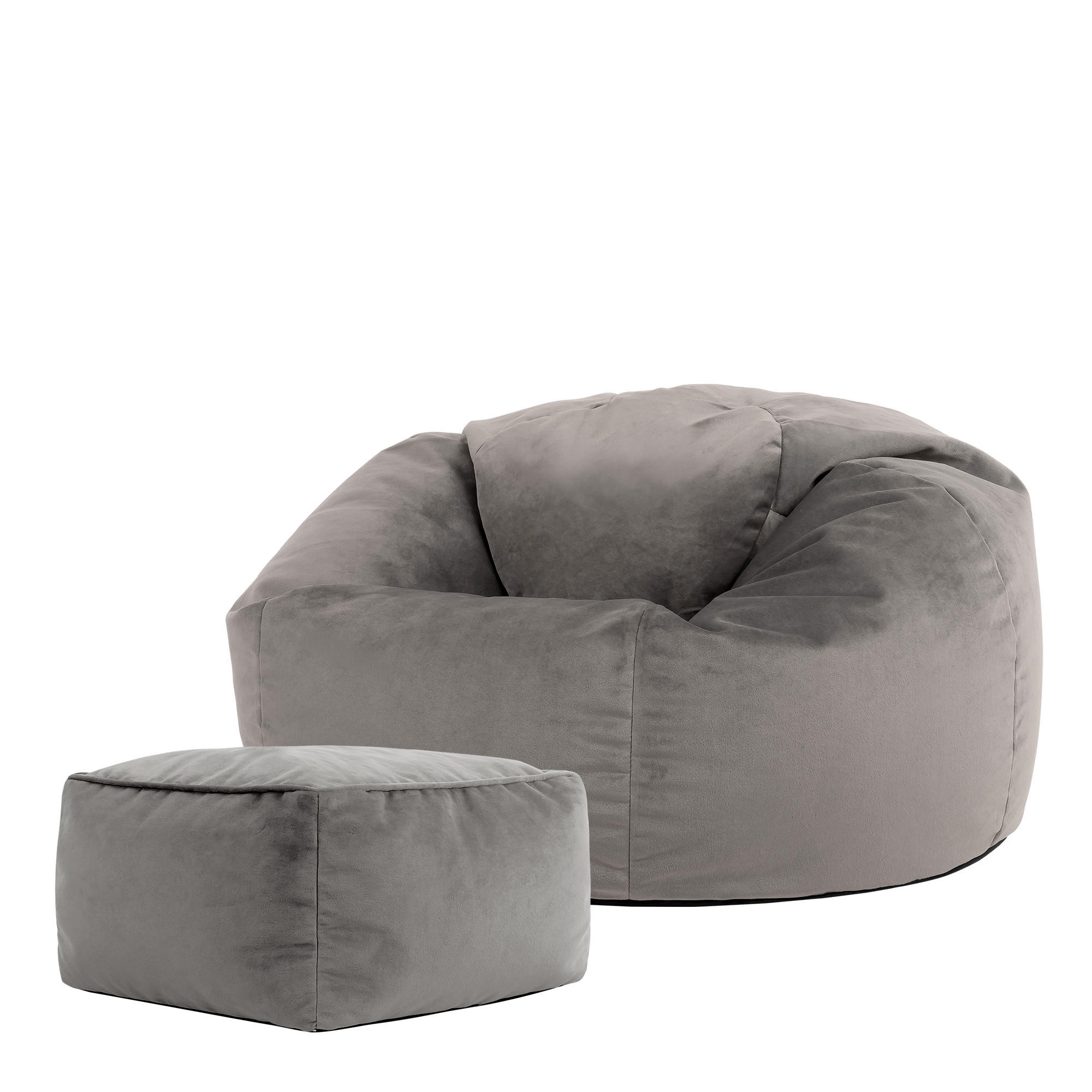 SITZSACK Kingston mit Hocker - Grau, Kunststoff/Textil (85/50/85cm) - icon