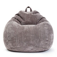SITZSACK Indoor "Scoop" 90x110cm - Cord - Grau, Textil (90/110/90cm) - Green Bean