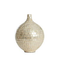 VASE Elorza Weiß 28/28/35 cm - Weiß, Holz (35cm) - Light & Living